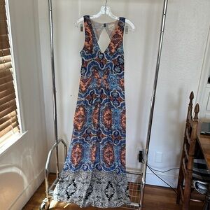 Elegant Multicolor Sleeveless Maxi Dress